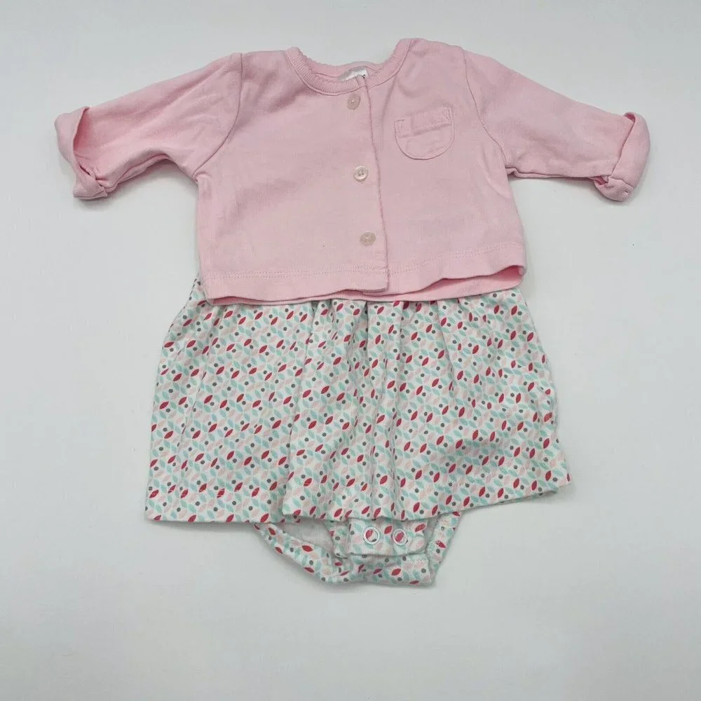 Carters Baby Girl 2 Piece Dress Set with Cardigan Size 3 Months in Pink 1821 - Picture 2 of 6